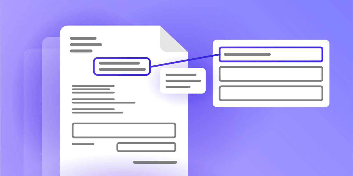 A PDF document with highlighted fields being mapped into a draft order form